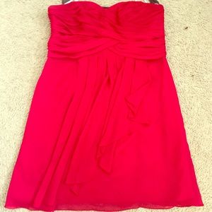 Strapless red dress